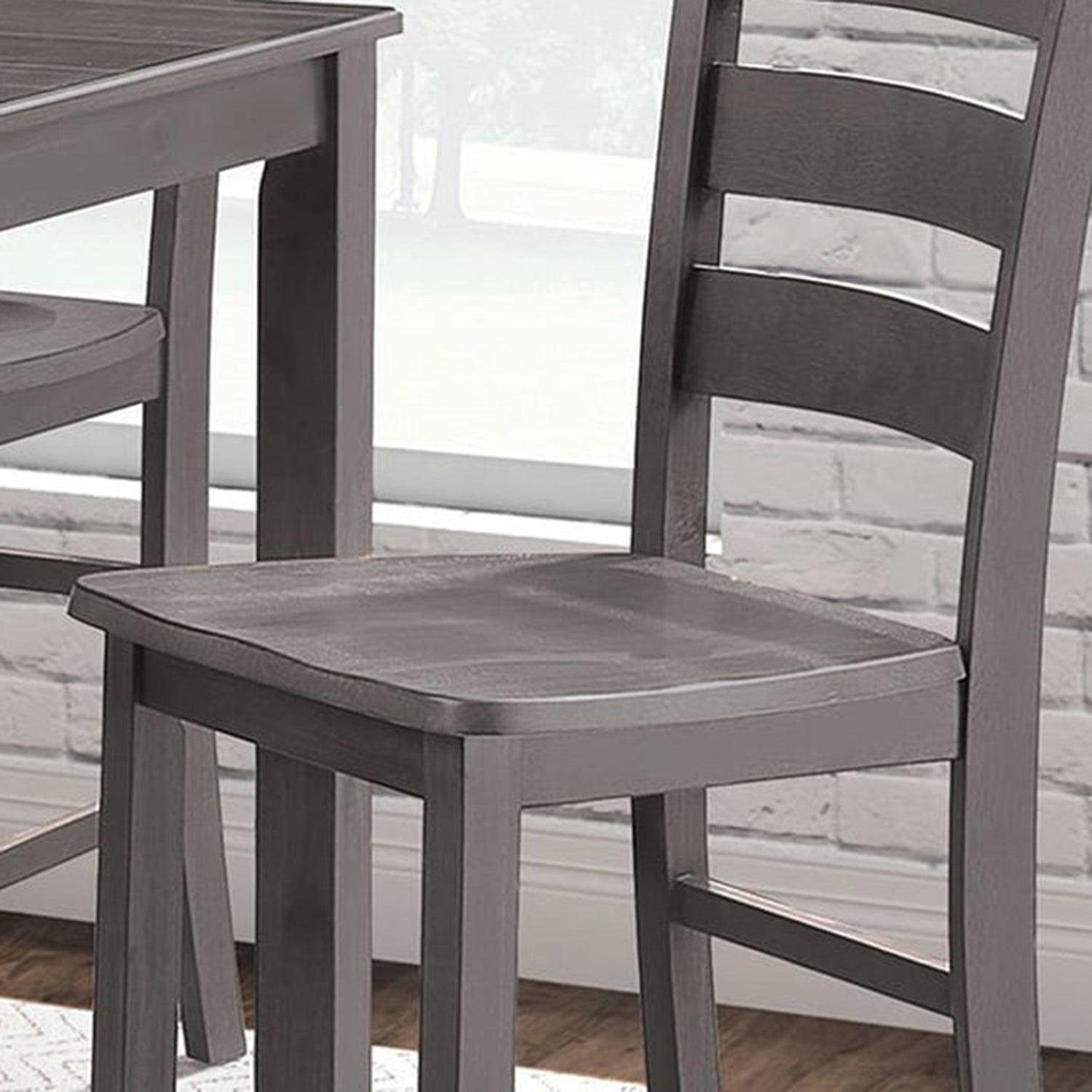 36H Solid Rubberwood and Wood Veneer 5-Piece Counter Height Dining Table Set - Perfect for Kitchen, Breakfast Nook, and Small Space Dining Areas