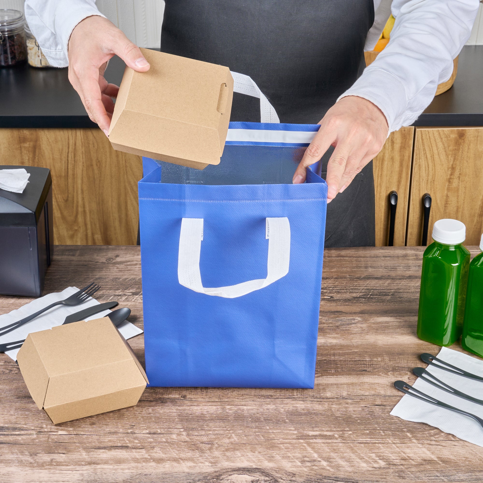 Insulated Take Out Bags - Tamper Evident Food Delivery Bags (8.25