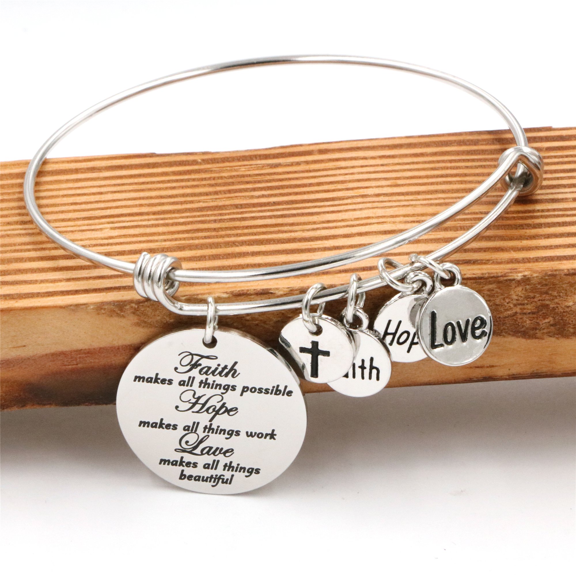 Yiyang Expandable Stainless Steel Charm Bracelet for Women - Inspirational Birthday Jewelry Gift - Perfect for Everyday Wear, Special Occasions & Thoughtful Gifts