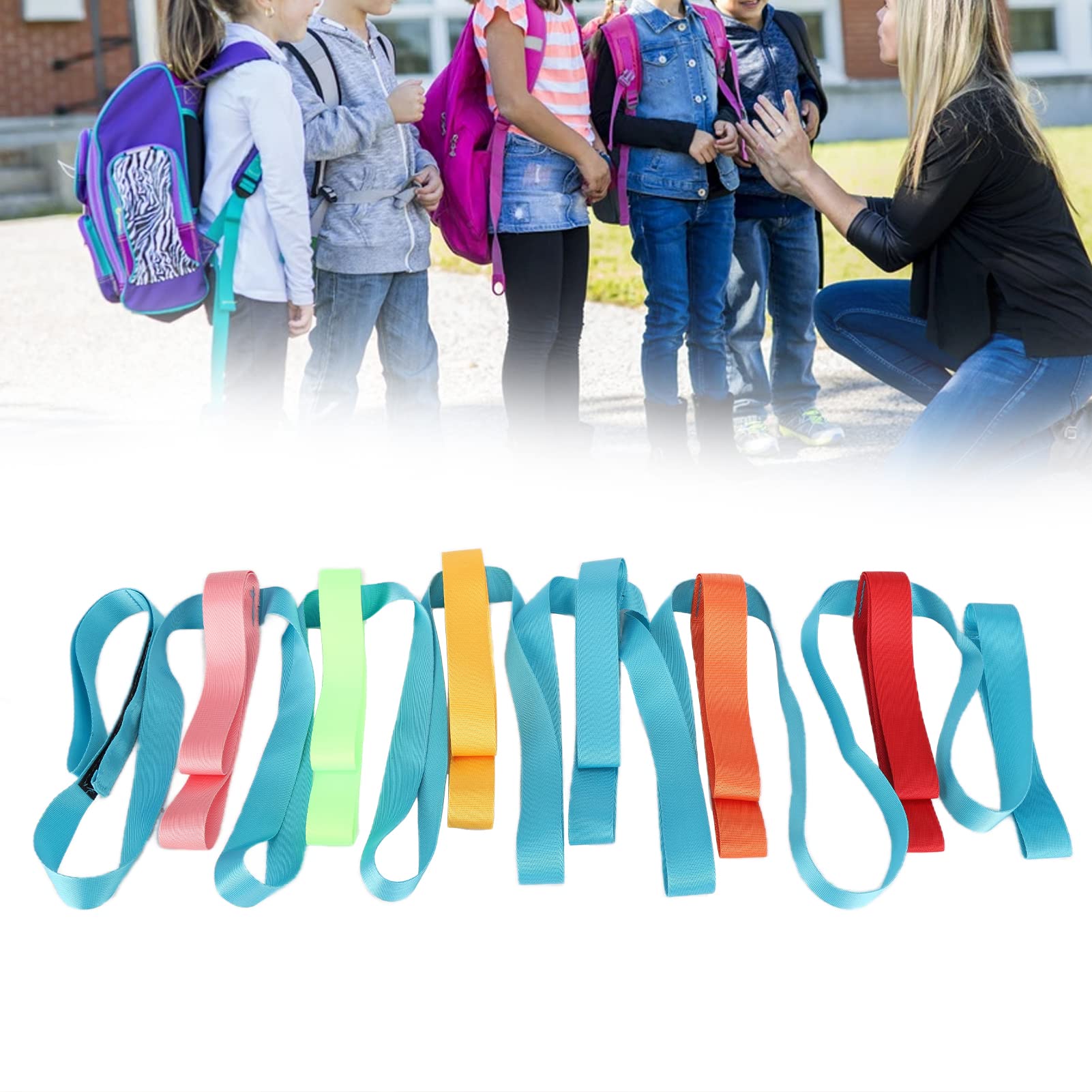 **Kids Anti-Lost Walking Rope with Colorful Handles - Safety Walking Line for Preschool, Daycare & Toddlers - Perfect for School Outings, Field Trips & Outdoor Activities**