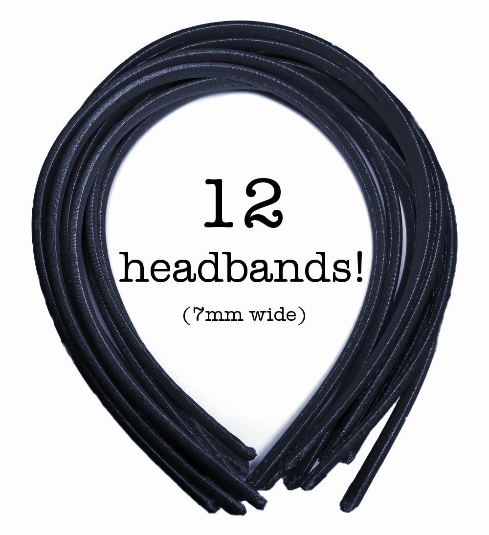 12-Piece Skinny Satin Headbands for Women - 7mm Wide Hair Accessories for Workouts, Yoga, and Everyday Styling