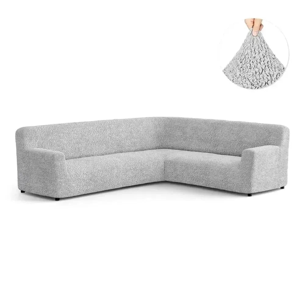 Corner Sofa Slipcover - Microfiber Stretchable Furniture Protector - Perfect for Living Room, Family Room & Home Decor
