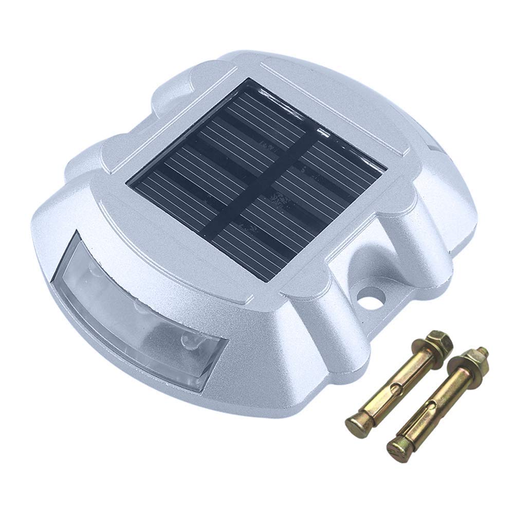 Ubersweet® 6-LED Solar Deck Lights - Waterproof Aluminum Outdoor Pathway Lights for Driveway, Garden, Patio, Yard & Stairs - Energy-Efficient Solar Powered Landscape Lighting (Pack of 1) | Perfect for Evening Ambiance & Safety Lighting