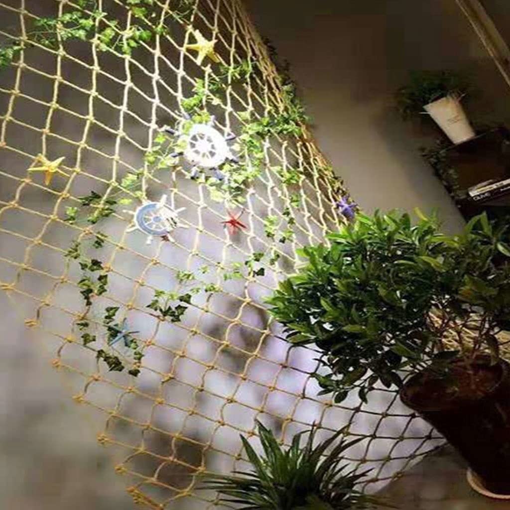 Heavy Duty Hemp Rope Cargo Net - 4x5m (13x16ft) Outdoor Safety Net for Treehouse, Swing, Fence & Playground - Kids Protective Climbing Net for Backyard & Adventure Play