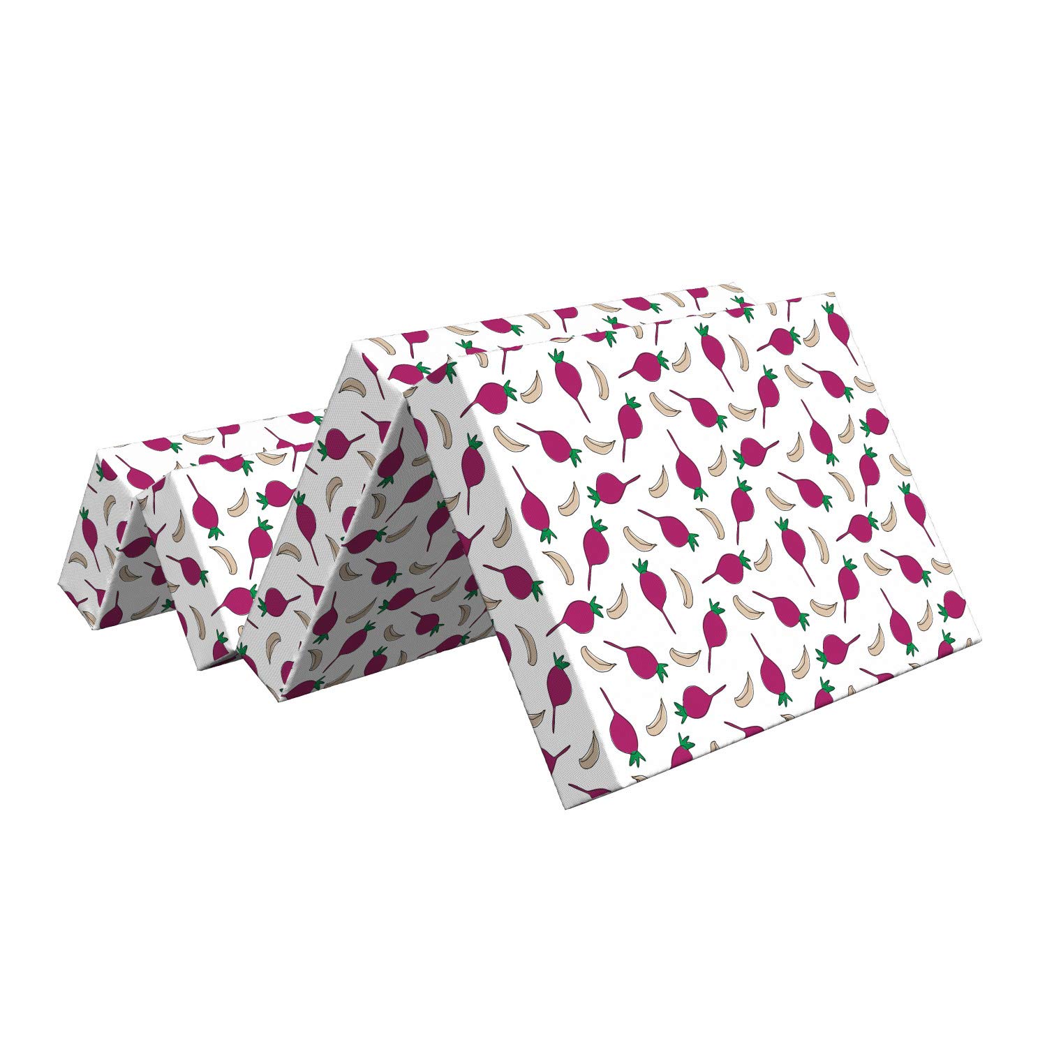 Ambesonne Foldable Mattress with Cartoon Vegetables Print - 74.8