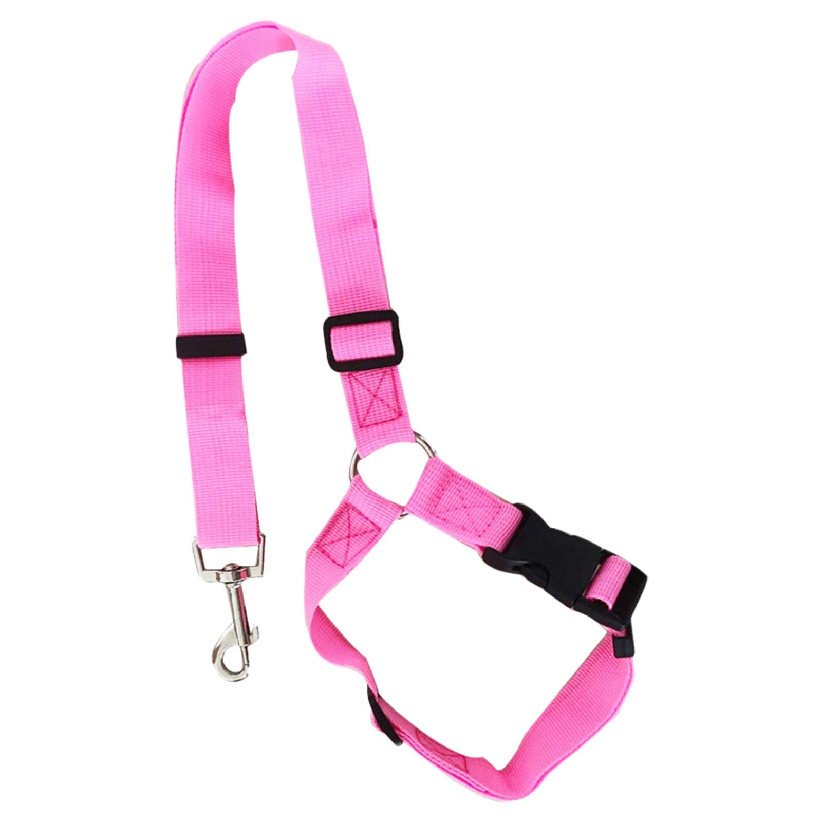 Enakshi Pink Dog Car Harness Seat Belt Leash - Adjustable Pet Safety Strap for Small to Medium Dogs, Secure Travel in Cars, Trucks, and SUVs