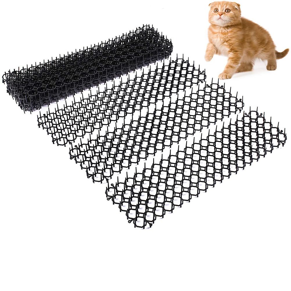 13x49CM Scat Mat for Cats - Anti-Cat Deterrent Mat with Spikes, Pet Training Pad to Keep Cats Off Furniture - Black (Ideal for Sofas, Beds, Counters & Gardens)