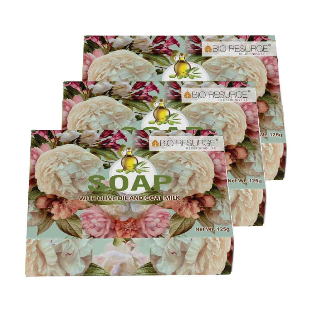 BIO RESURGE LIFE Ayurvedic Bathing Soap with Olive Oil & Goat Milk - Natural Luxury Skincare for Dry & Sensitive Skin - Perfect for Spa, Bath & Gift Giving