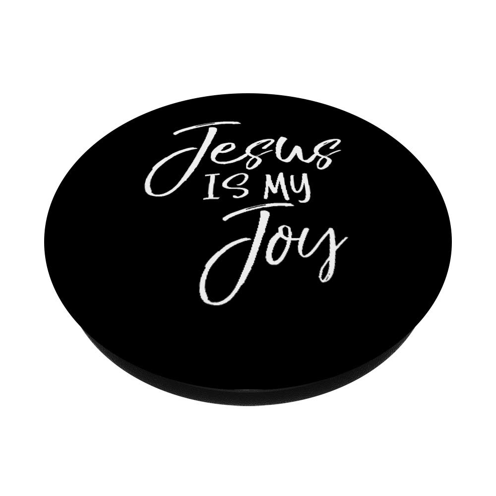 Jesus is My Joy Christian PopSocket Grip - Inspirational Bible Quote Phone Accessory, Swappable PopGrip for Phones & Tablets - Perfect for Daily Use, Church, and Faith-Based Events