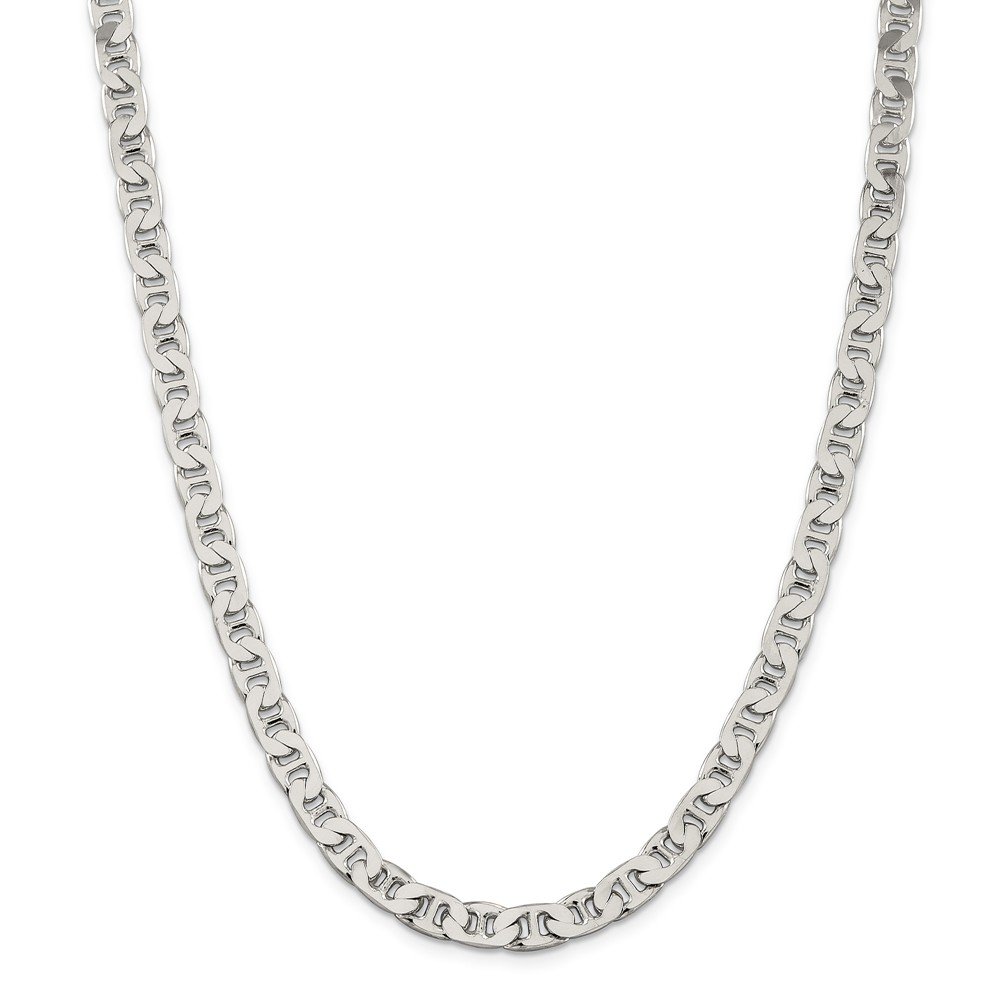 925 Sterling Silver 6.5mm Anchor Chain Necklace for Women - Classic Mariner Link Jewelry for Everyday Wear, Gifts & Special Occasions