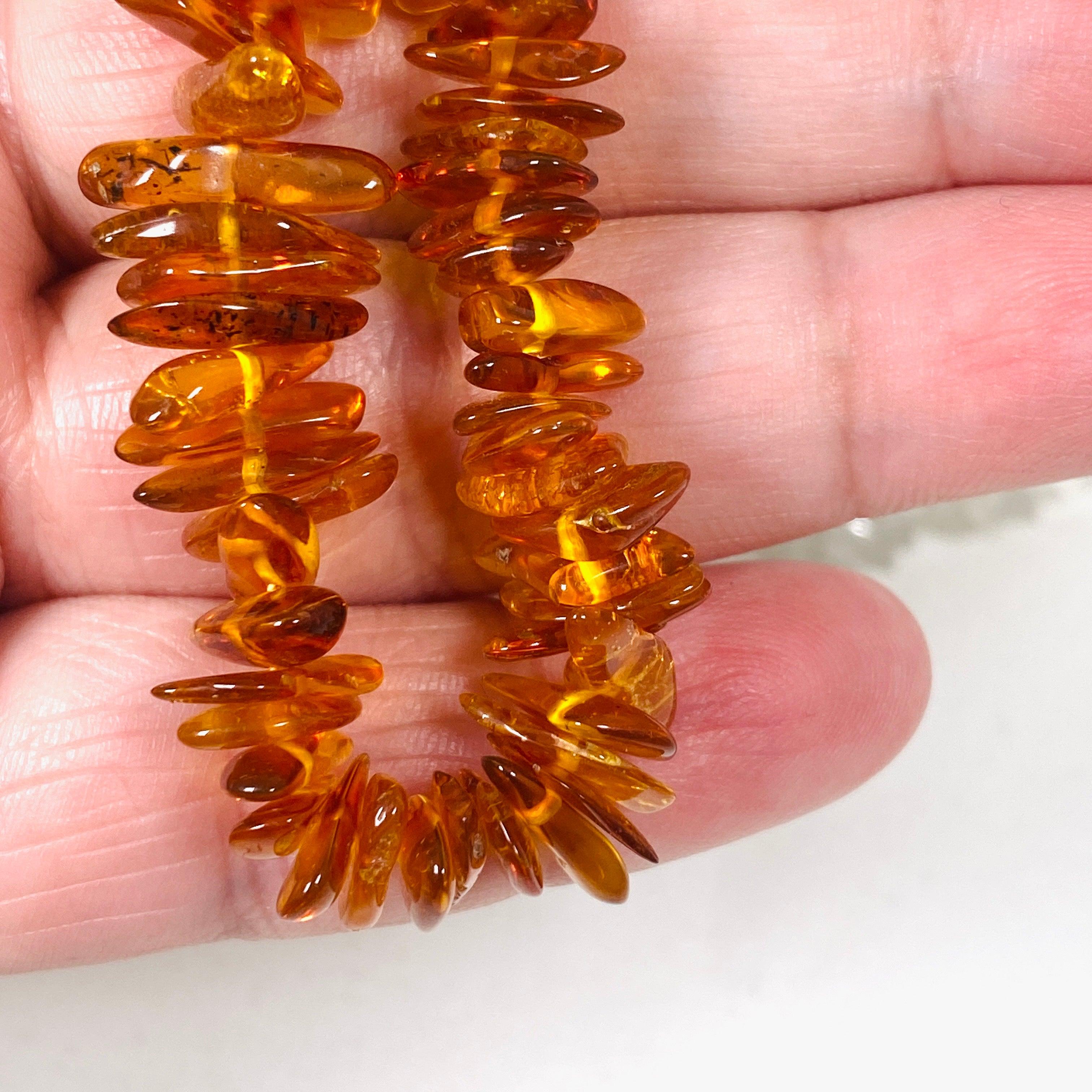 Natural Baltic Amber Chip Beaded Necklace for Women - Handmade Healing Jewelry for Stress Relief & Teething Pain - Perfect for Meditation, Yoga & Everyday Wear