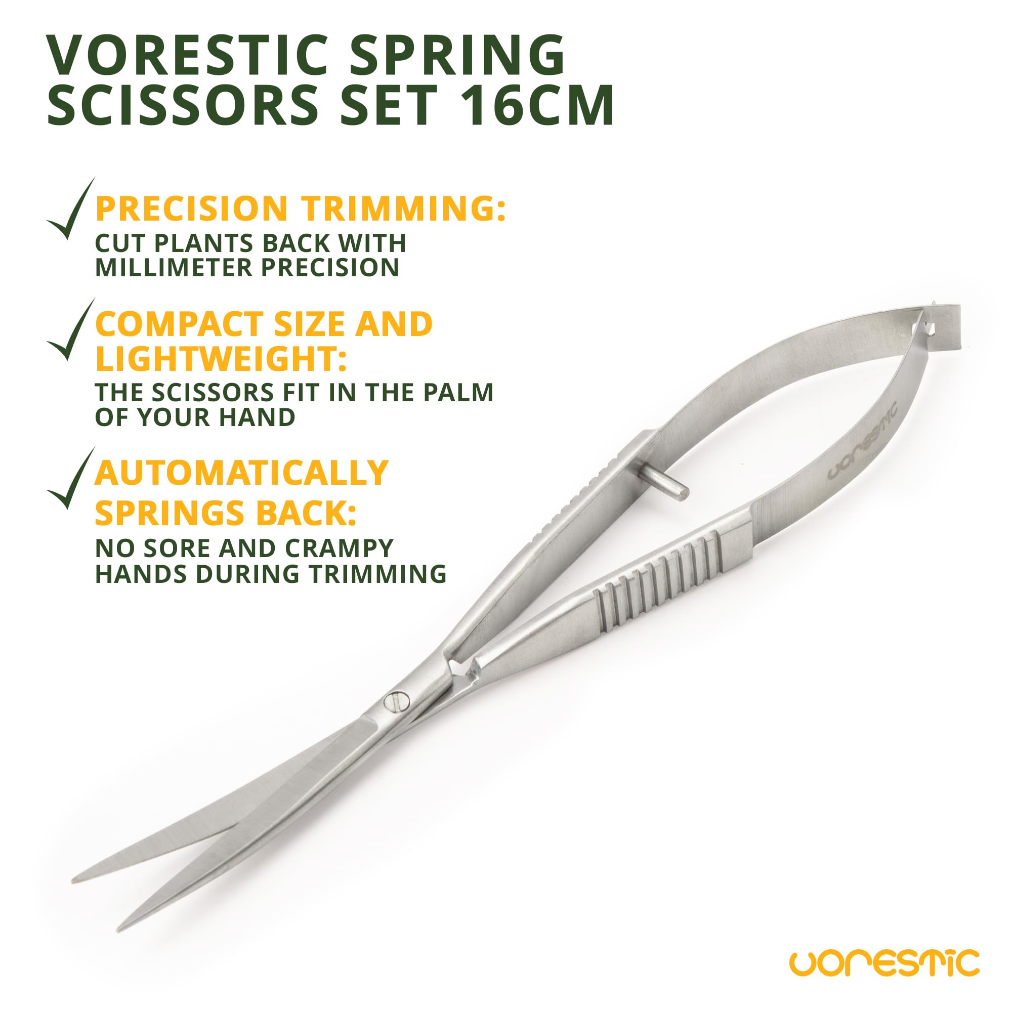 6.3 Inch Aquarium Spring Scissors - Stainless Steel Aquascaping Tools for Aquatic Plants, Terrarium & Fish Tank Maintenance | Perfect for Trimming, Pruning & Shaping Underwater Gardens