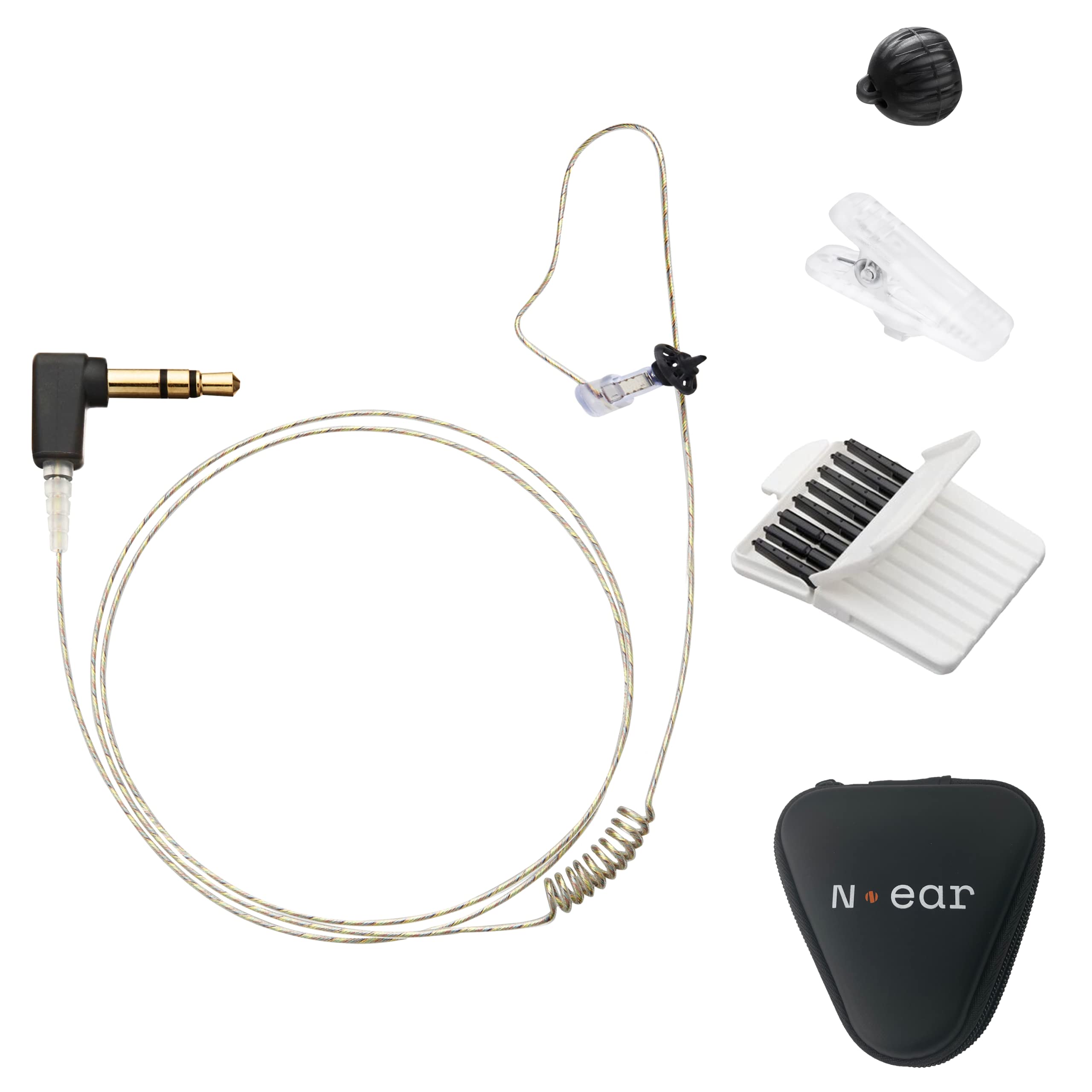 N-Ear 360 Flexo Single Ear Earpiece with 2.5mm Connector - 22 Inch Lightweight Headset for Call Centers, Customer Service & Office Communication