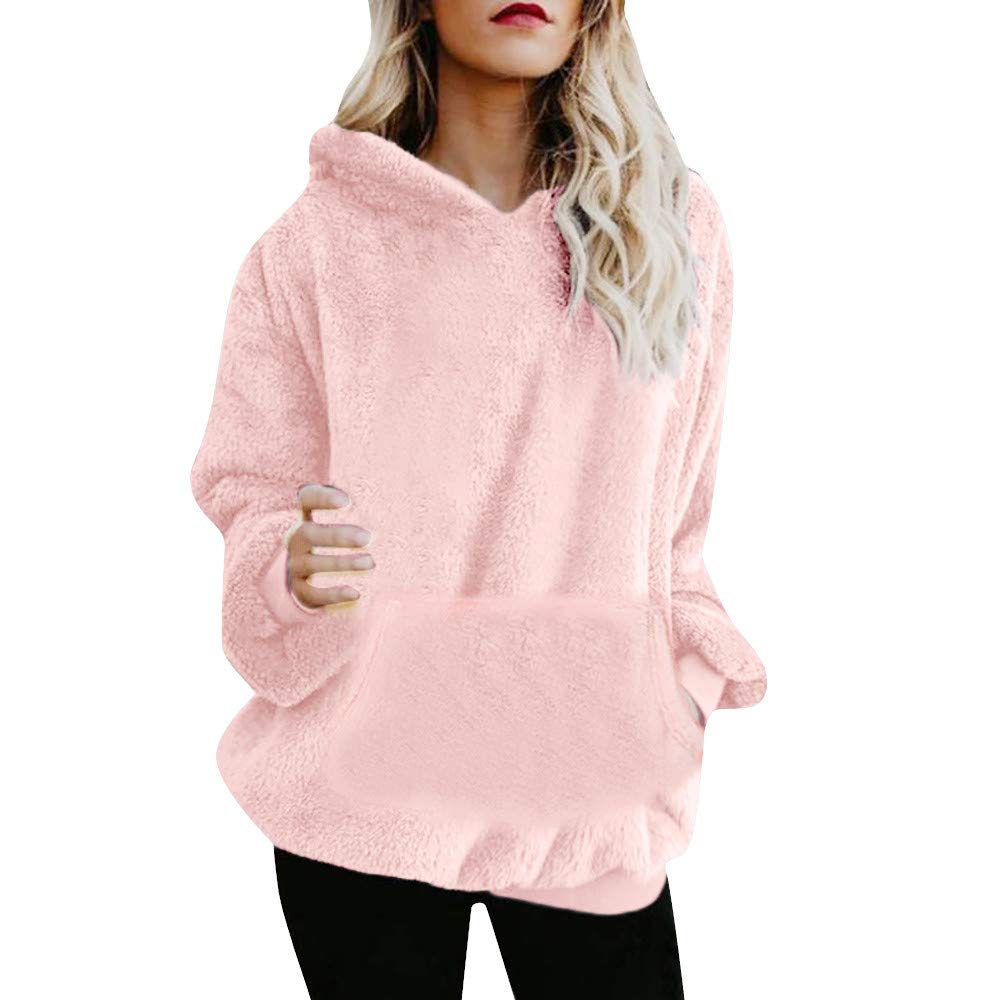 Women's Plus Size Sherpa Pullover Hoodie - Soft Fuzzy Fleece Sweatshirt with Pockets | Oversized Cozy Winter Wear for Casual Outfits & Lounging