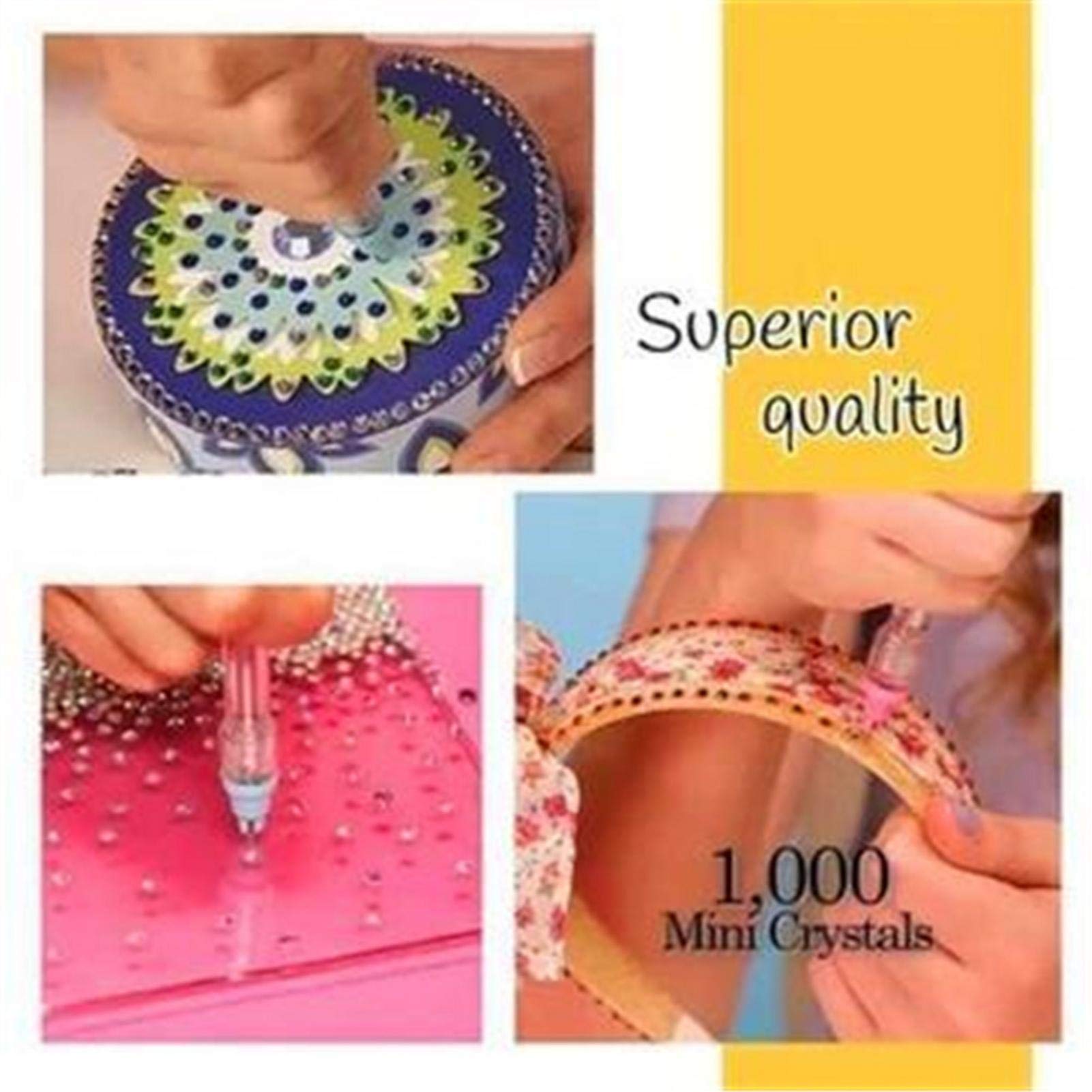 5D Diamond Painting Drill Pen Kit - Multifunctional DIY Point Drill Tool for Cross Stitch Embroidery & Nail Art (Includes 2000 Rhinestones) - Perfect for Home Crafts, Gift Making & Stress Relief Projects