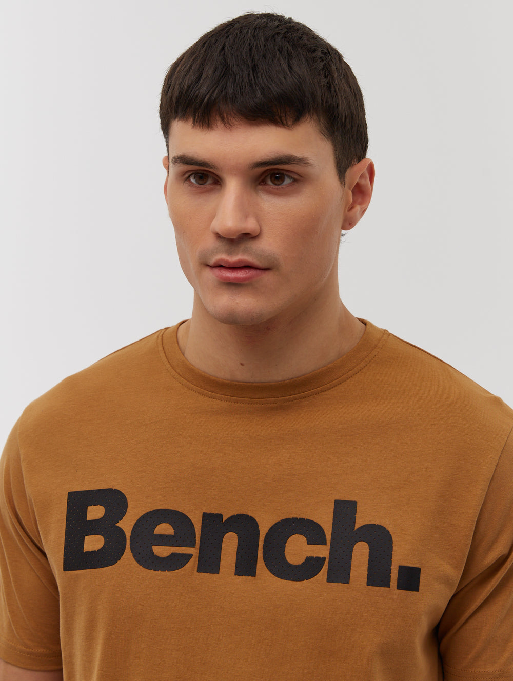Leandro Perforated Logo T-Shirt for Men | Breathable Cotton Casual Tee | Perfect for Streetwear, Gym & Everyday Outfits