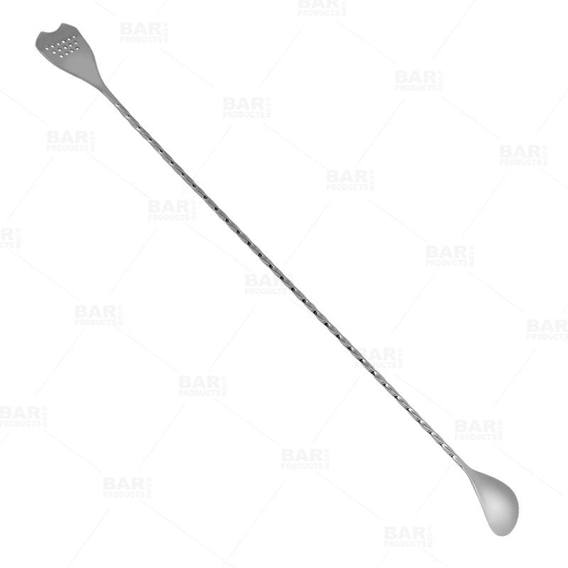 BarConic® Stainless Steel Bar Spoon Strainer - 40cm Cocktail Mixing Tool for Bartenders & Home Bars - Perfect for Mixing, Stirring & Straining Cocktails