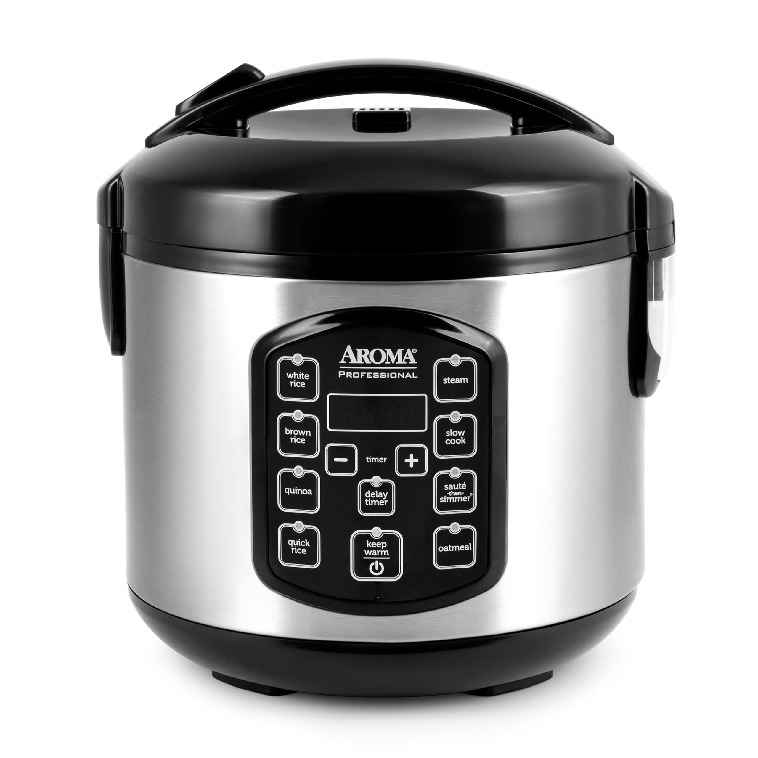 AROMA Professional Digital Rice Cooker & Multicooker - 4-Cup (Uncooked) / 8-Cup (Cooked) Capacity - Slow Cooker, Steamer & Oatmeal Maker with Auto Keep Warm - 2 Qt Stainless Steel Pot - Perfect for Home Cooking, Meal Prep & Healthy Eating - Model ARC-954SBD