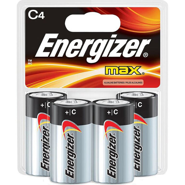 Durable C Batteries 4 Pack - Long-Lasting Power for Flashlights, Toys, Radios & More - High-Performance Alkaline Batteries for Home & Office Use
