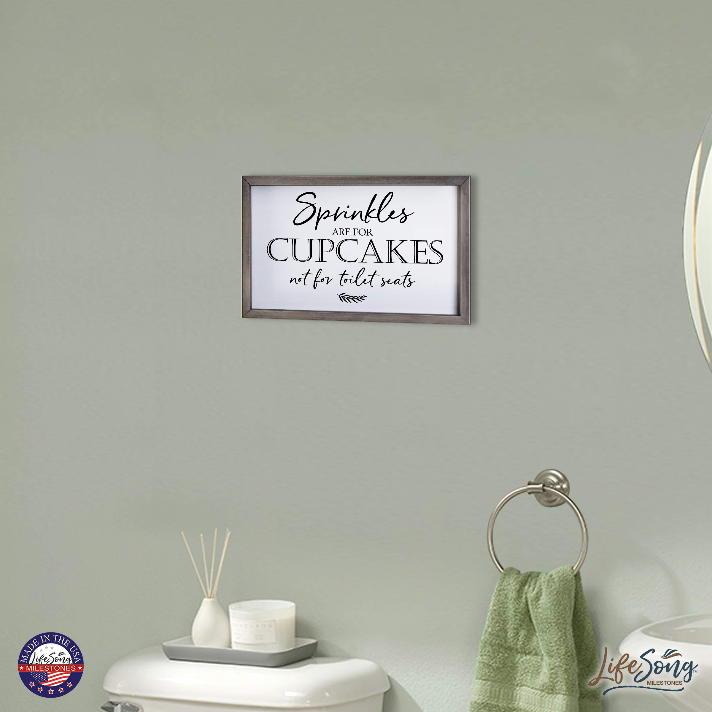 Farmhouse Bathroom Sign - Rustic Wooden Decor for Modern Homes, Perfect Wall Art for Cupcakes & Sprinkles Theme