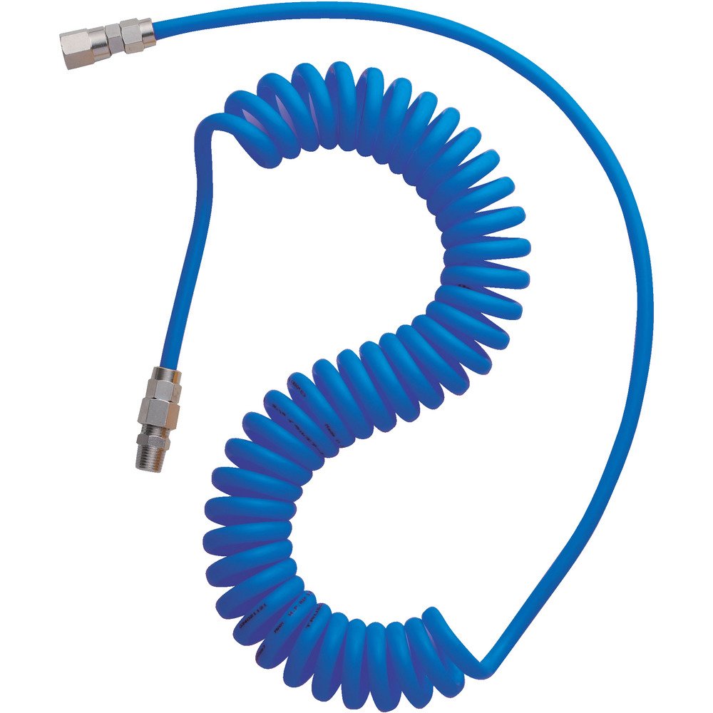 TRUSCO Urethane Coil Hose TUNA-10 - Flexible Air Hose for Compressors, Pneumatic Tools - Ideal for Workshops, Factories & Industrial Applications