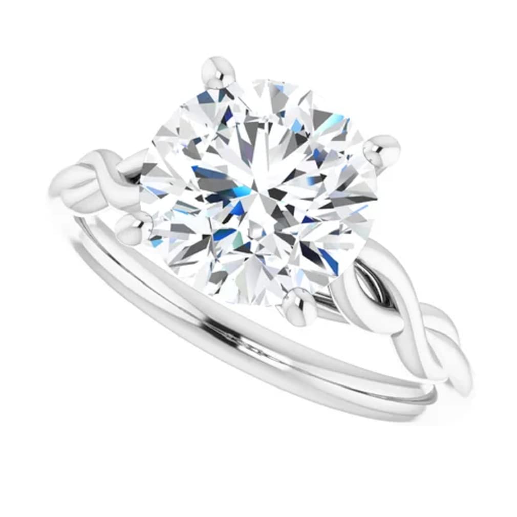 10K Solid White Gold Handmade Engagement Ring - 2 CT Round Cut Moissanite Diamond Solitaire Wedding Band for Women - Perfect for Proposals, Anniversaries & Bridal Jewelry Gifts