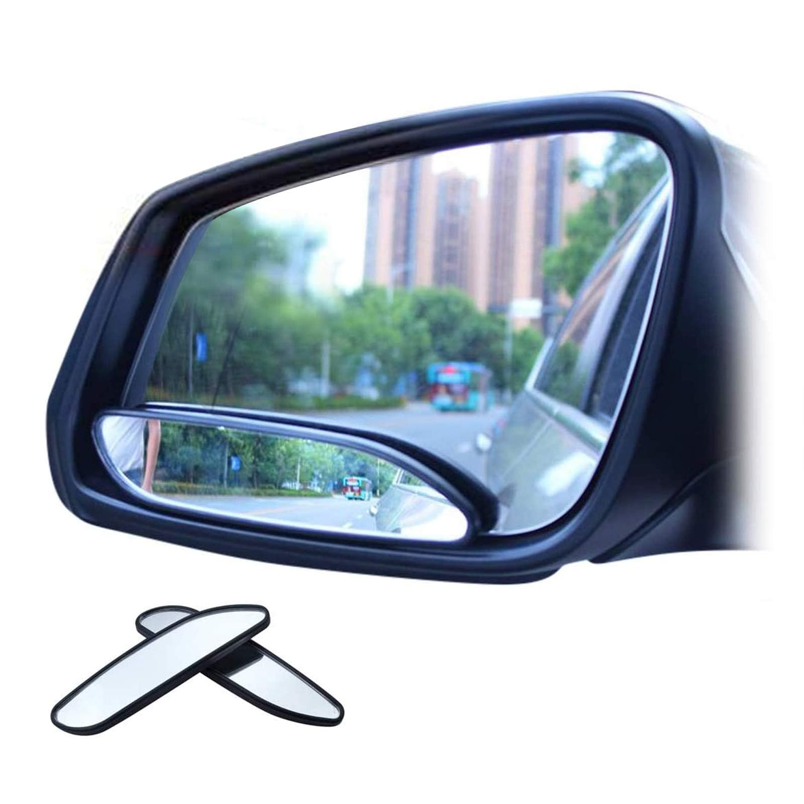 Blind Spot Mirror for Cars - 2 Pack Quadrangle HD Glass Convex Rear View Mirrors, Universal Angle Adjustable Stick-On Side Mirrors for All Vehicles | Perfect for Parking, Lane Changes & Safer Driving