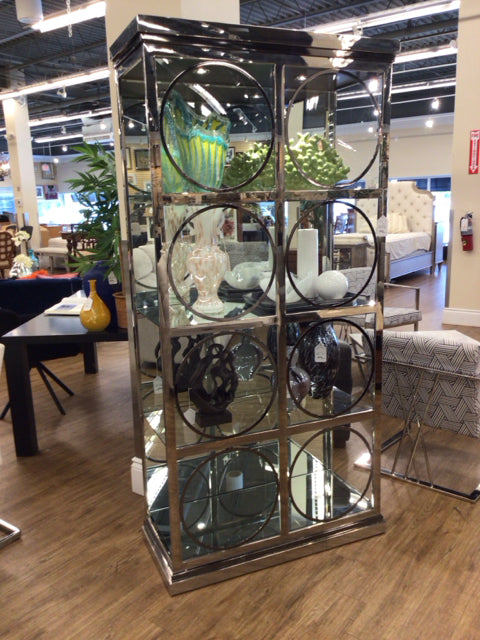 I Love Rings Circular Glass Display Cabinet - Elegant Jewelry Showcase for Necklaces, Bracelets & Earrings - Perfect for Retail Stores, Boutiques & Home Decor