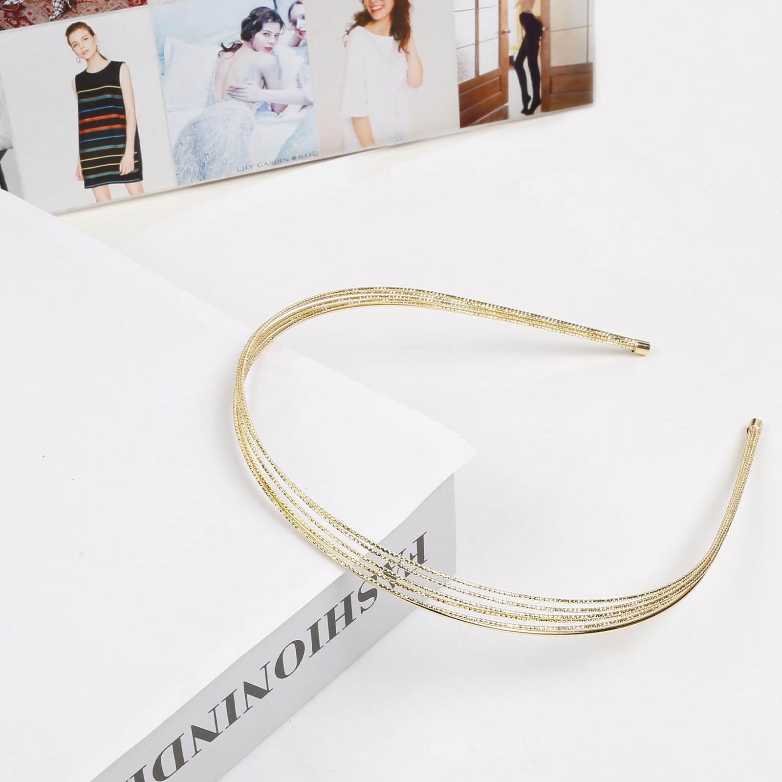 Tobeffect 2-Pack Multi-Layer Metal Headbands for Women - Thin Gold Elegant Hair Accessories for Girls | Perfect for Parties, Weddings & Everyday Fashion