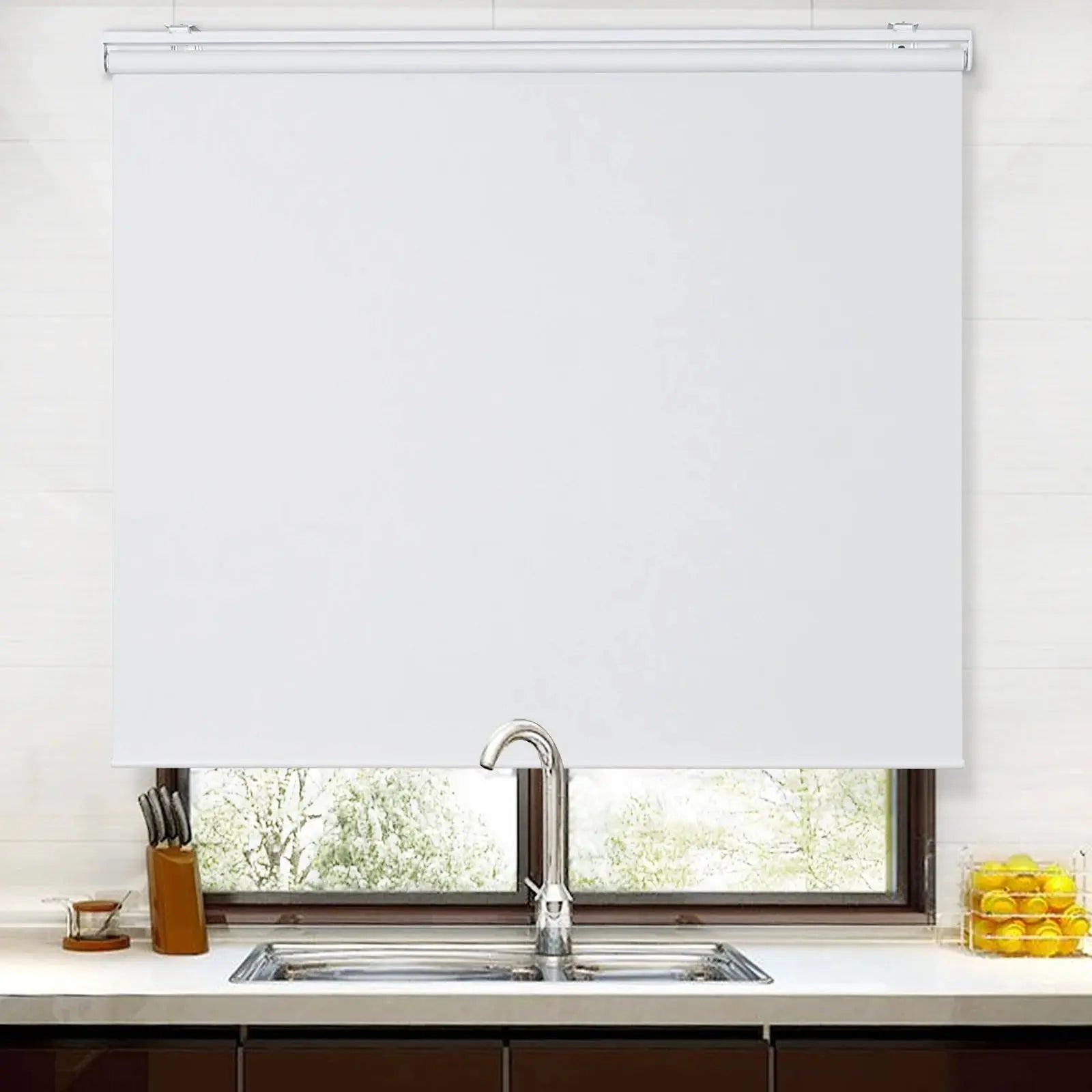 Blackout Waterproof Cordless Roller Shades for Windows - Noise Reducing Room Darkening Window Treatments for Bedroom, Nursery & Home Theater