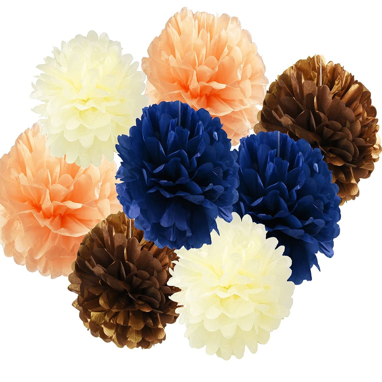 Navy Peach Birthday Party Decorations - Bridal Shower, Wedding & Bachelorette Party Supplies - Elegant Navy and Peach Theme for Baby Showers, Anniversary Celebrations & Special Events
