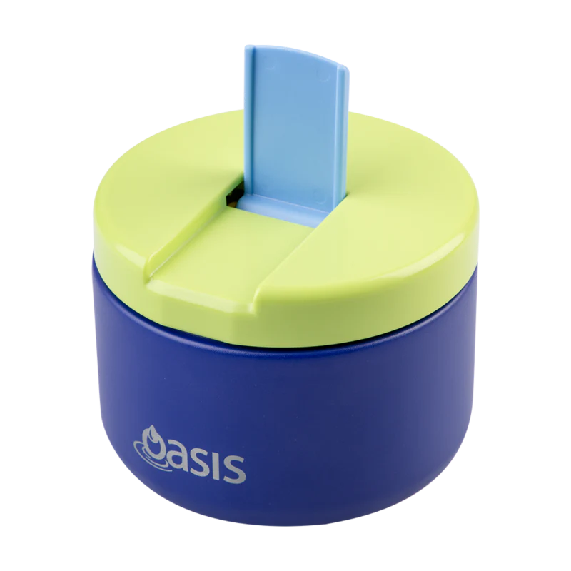 Premium Oasis Insulated Food Flask with Quick Release Lid - 300ml, Peacock Blue - Ideal for Lunch, Travel, and Outdoor Adventures
