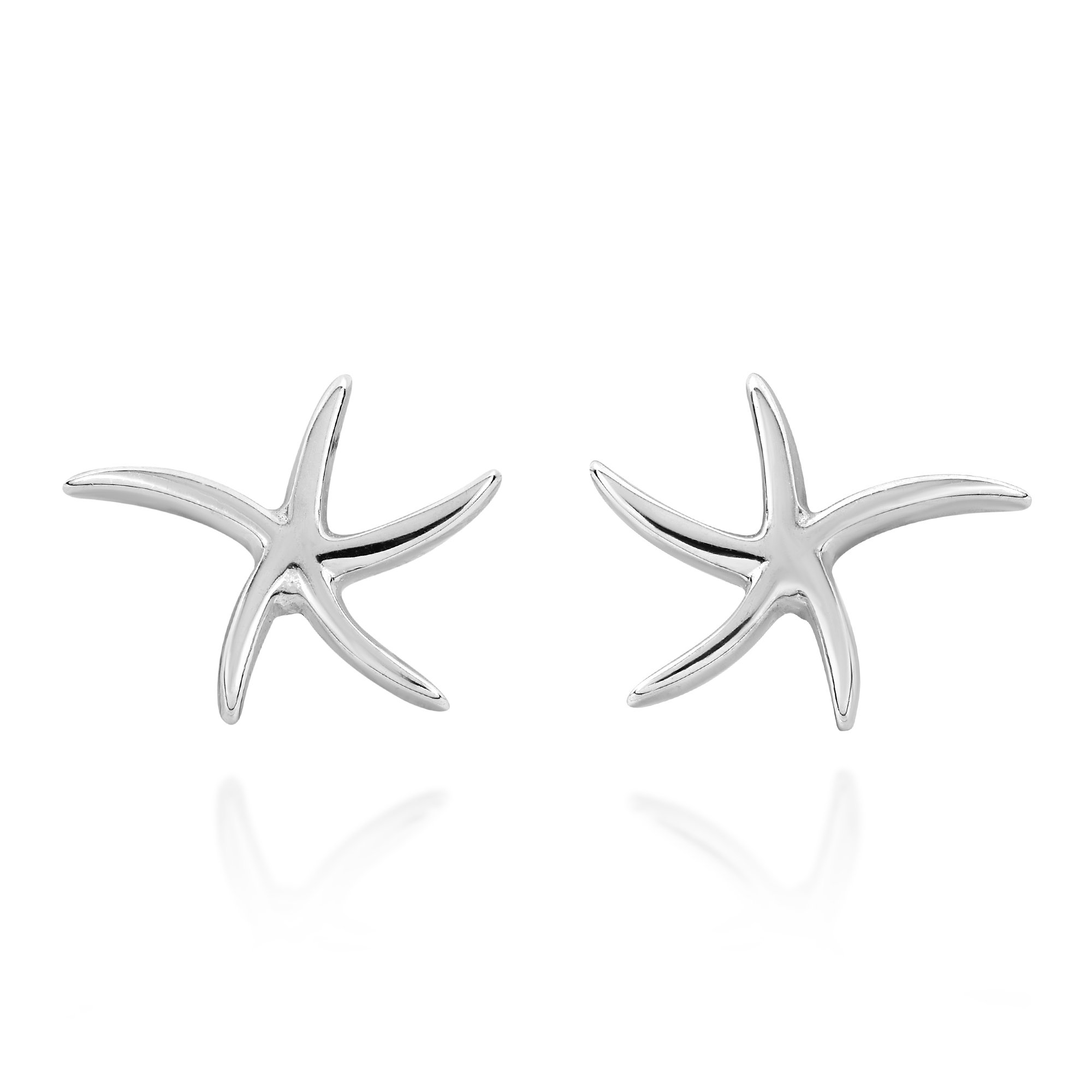 AeraVida .925 Sterling Silver Starfish Stud Earrings for Women - Minimalist Wavy Starfish Dangle Earrings - Perfect for Beach Vacations, Summer Outfits & Gift Giving