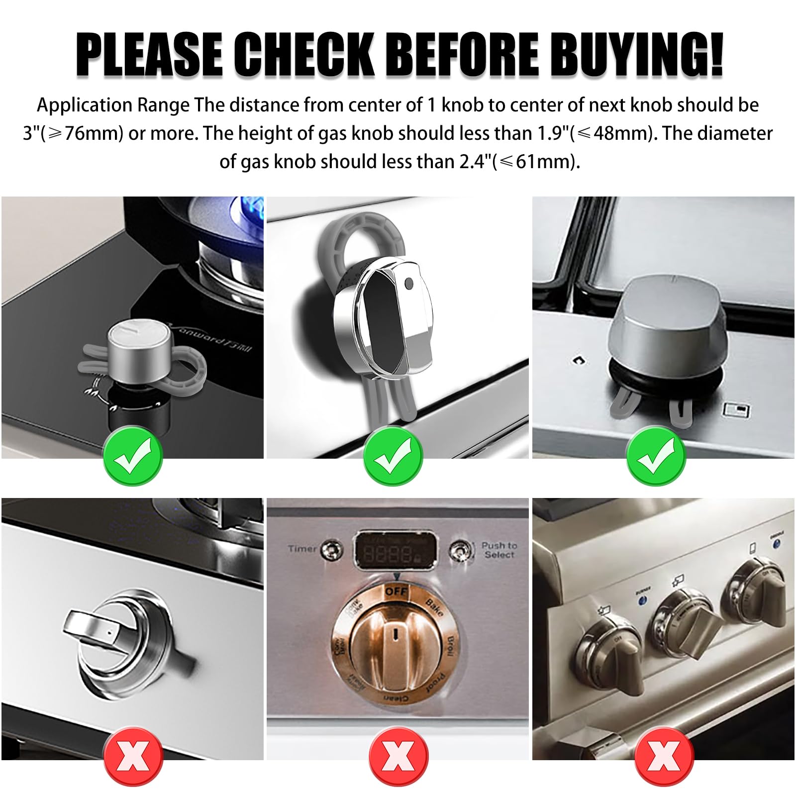 Gas Stove Knob Safety Locks - Child & Pet Proof Oven Knob Covers (5 Pack, Grey) - Prevent Accidental Ignition for Toddlers & Pets in Kitchen Safety