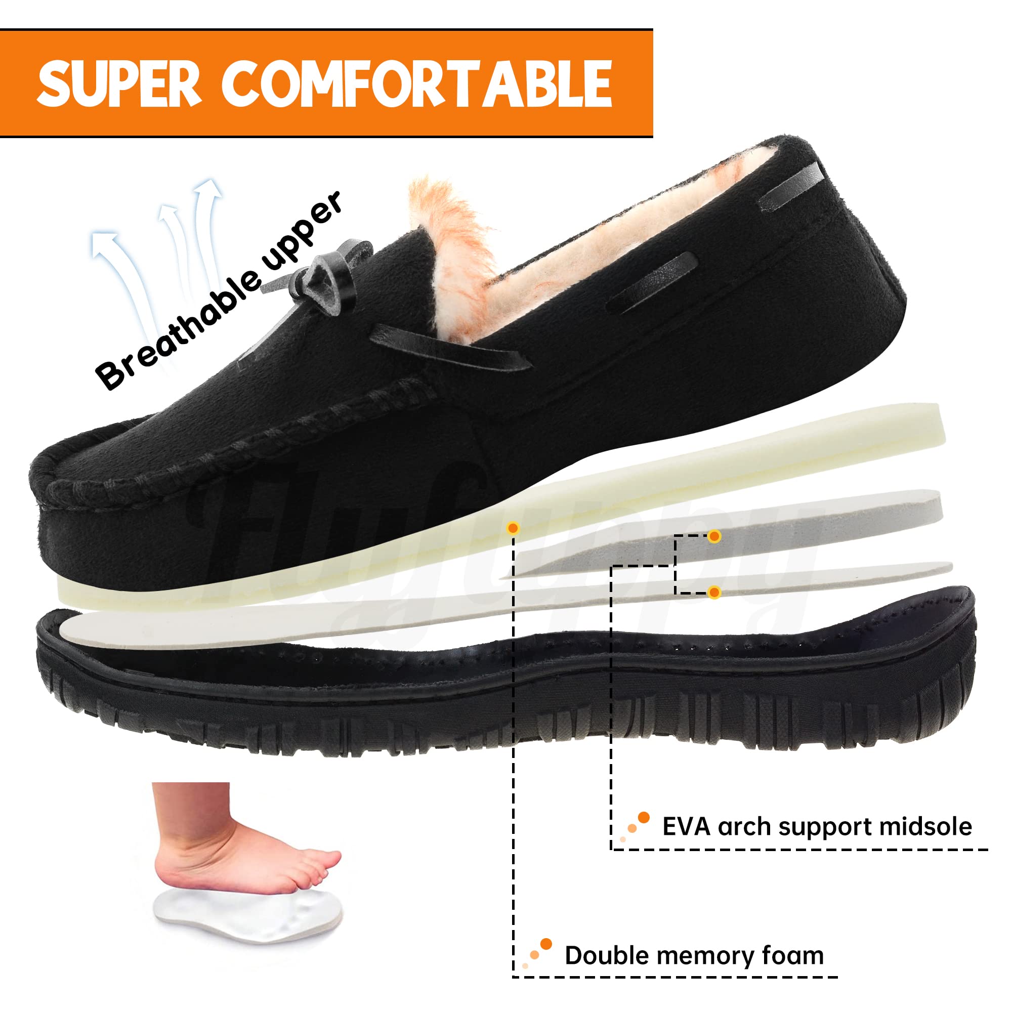 **Boys' Memory Foam Slippers - Non-Slip Rubber Sole Moccasin House Shoes for Indoor & Outdoor Use - Perfect for Playtime, Lounging, and School**