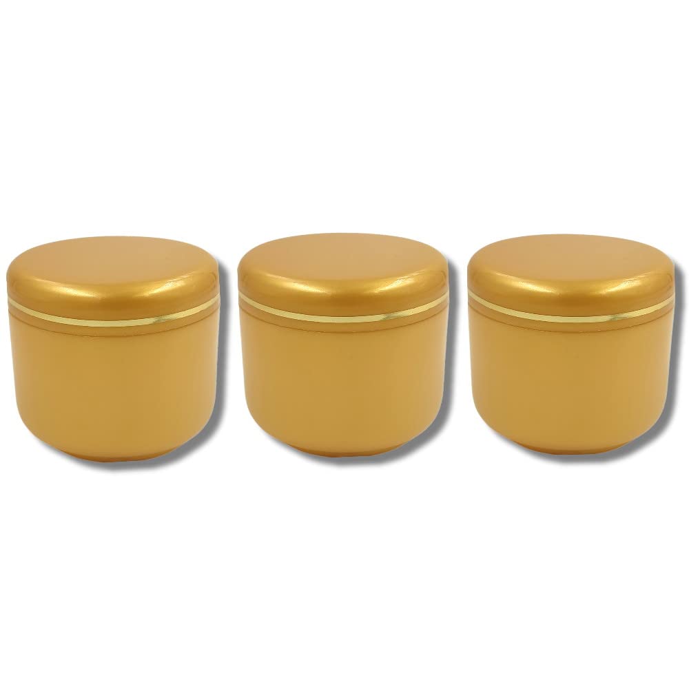 Hunky Dory 200g Unbreakable Plastic Gold Cosmetic Jars - 6 Pack for Creams, Lip Balm, Body Butter, Essential Oils & Makeup | Ideal for DIY Beauty, Travel & Home Organization