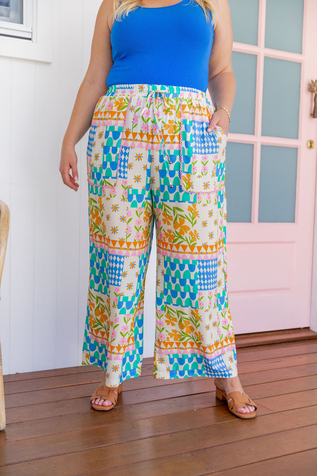 Luella Patch Garden Pants - Stylish Floral Print Women's Trousers for Casual Wear & Outdoor Activities