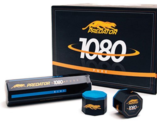 Predator 1080 Pure Blue Billiard Chalk - 100 Piece Box for Pool Table Accessories & Professional Cue Tips Maintenance