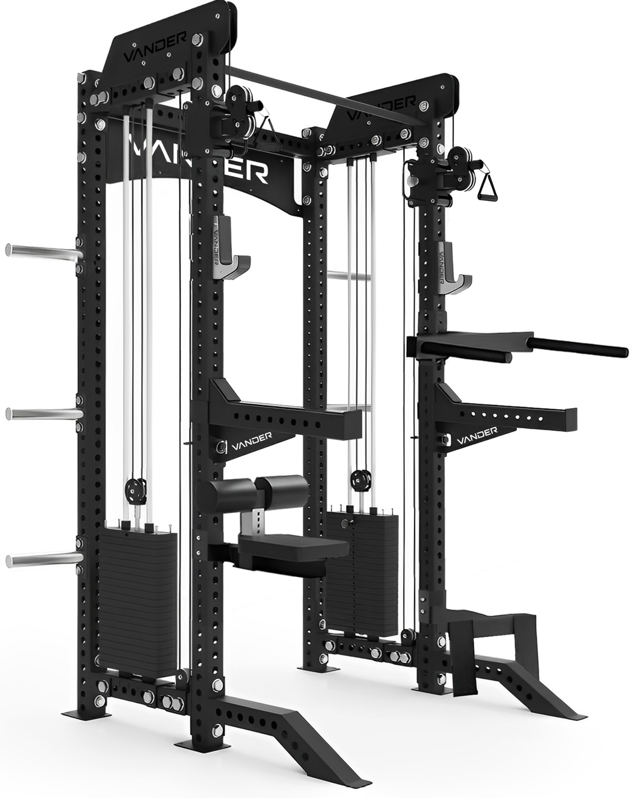 Vander USA F-16 Half Rack & Functional Trainer - Premium Home Gym Equipment for Strength Training & Fitness Workouts - Perfect for Garage Gyms, Home Workouts & Functional Training