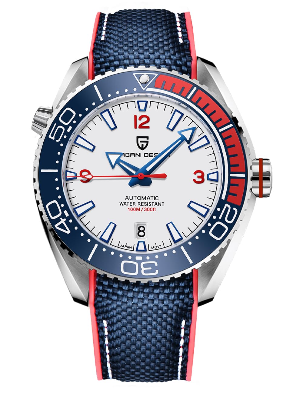 Pagani Design Men's Automatic Mechanical Sports Diving Watch with NH35 Movement - Waterproof Chronograph Wristwatch for Men - Perfect for Swimming, Diving & Outdoor Adventures