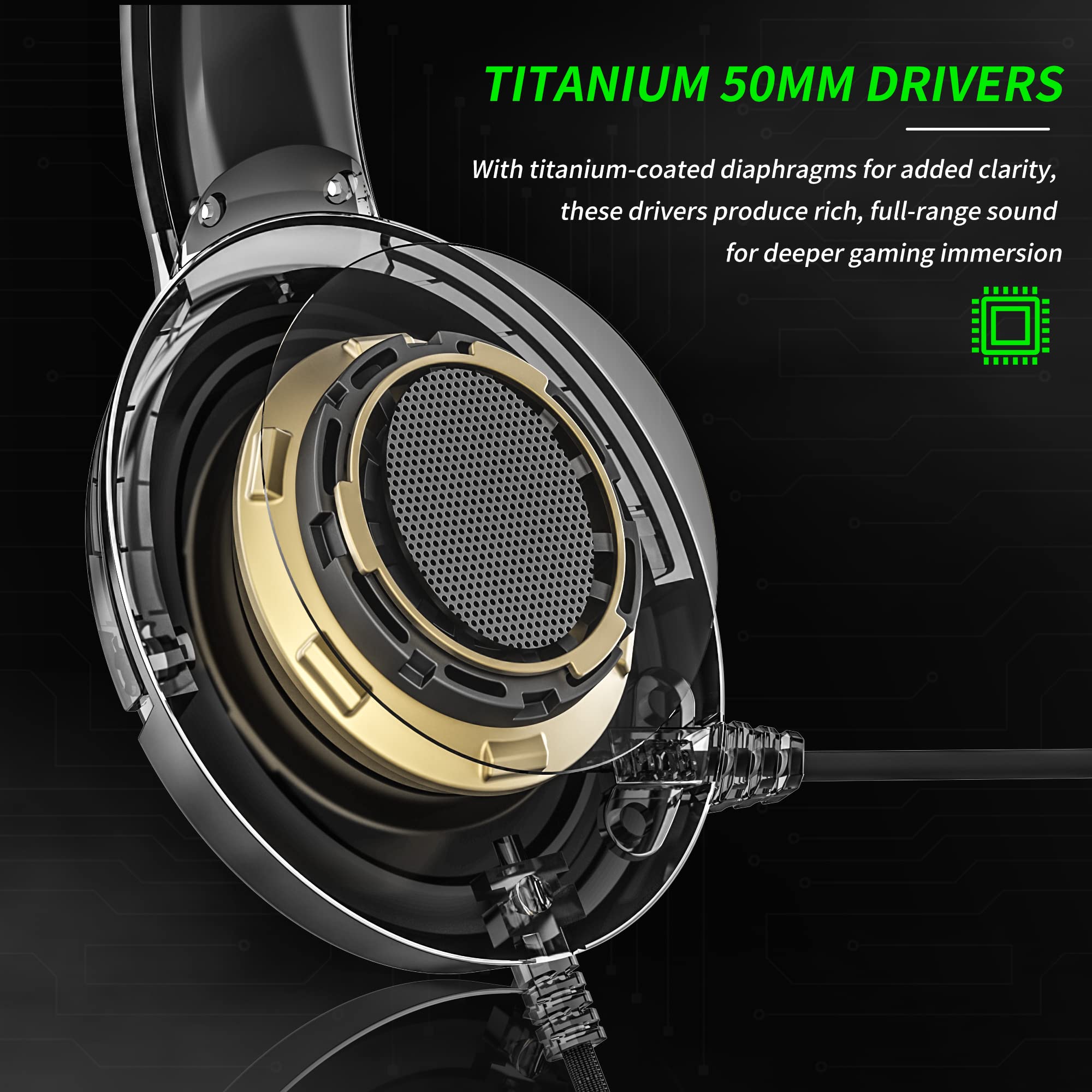 BINNUNE Wired Gaming Headset with Microphone for Xbox Series X|S, Xbox One, PS4, PS5, PC, Nintendo Switch - Noise Cancelling Over-Ear Headphones for Immersive Gaming & Online Chat