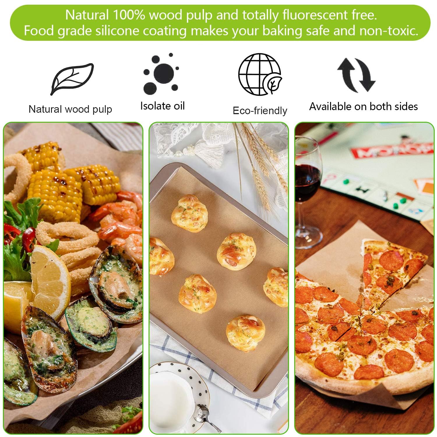 QYH 300 Pcs Unbleached Precut Parchment Paper Sheets 8x12 Inches - Non-Stick Baking Paper for Cookies, Air Fryer, Oven, Grilling & Cooking - Perfect for Home Baking, Meal Prep & Restaurant Use