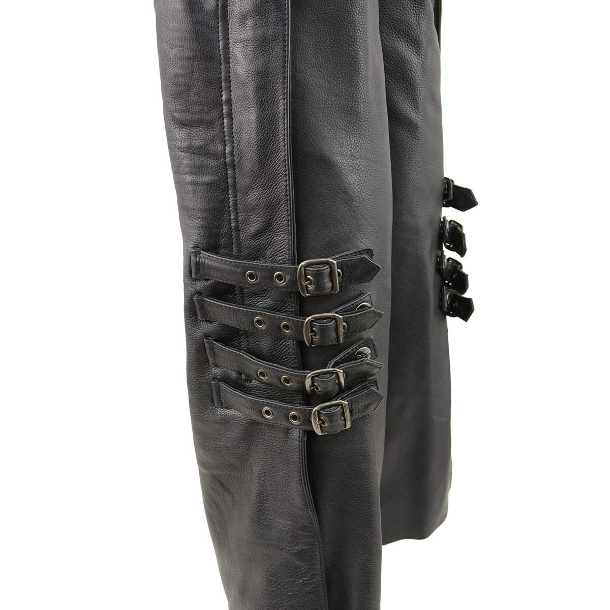 Milwaukee Leather Women's Black Premium Motorcycle Chaps MLL6520 - Small | Protective Leather Riding Pants for Harley, Cruiser & Touring Bikes | Ideal for Long Rides & Cold Weather Protection