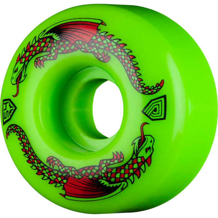 Powell Peralta Dragon Formula Green Dragon 93A Skateboard Wheels (52mm/54mm/56mm) - High-Performance Wheels for Street Skating and Smooth Rides