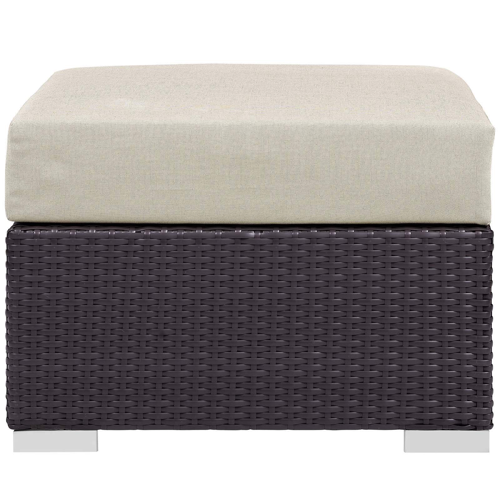 Modern Outdoor Patio Lounge Sofa Set with Fire Pit - Wicker Rattan Furniture, Beige - Perfect for Backyard, Garden, and Poolside Relaxation