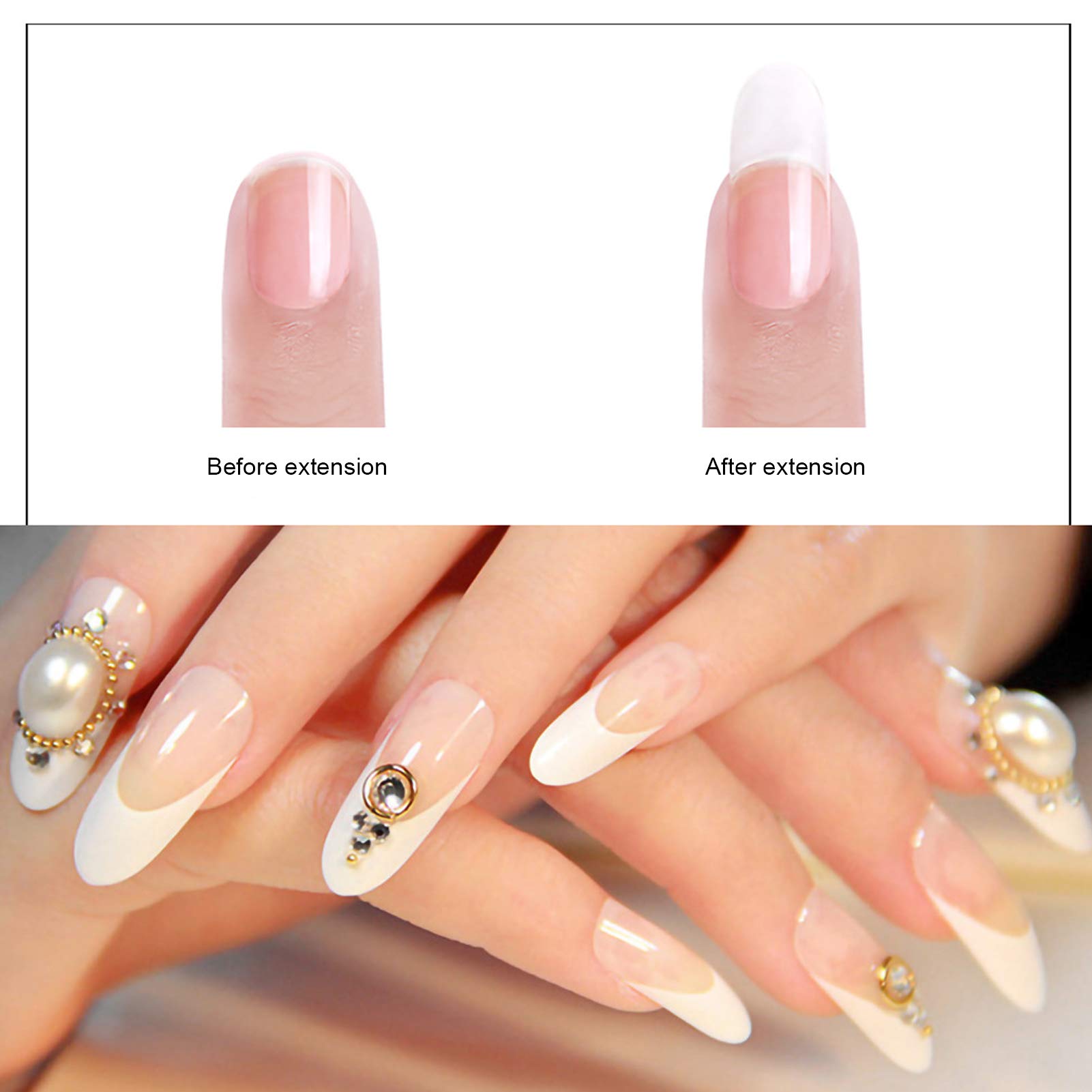Premium Fiberglass Nail Extension Kit - 6 Nail Shapes DIY Silk Fiberglass Nail Tips Set with UV Gel for Professional Salon & Home Manicure | Perfect for Nail Art, Extensions & Salon-Quality Nails at Home