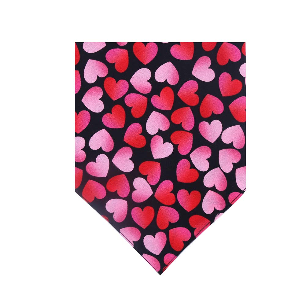 2 Pack Valentine's Day Reversible Dog Bandanas - Triangle Bib Scarf Pet Accessories for Dogs & Cats (Large Size) - Perfect for Valentine's Gifts, Pet Photos & Holiday Celebrations