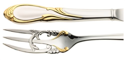 Yamazaki Cache Gold Accent 5-Piece Place Setting Set - Elegant Flatware for Fine Dining, Wedding Registry & Formal Dinner Parties