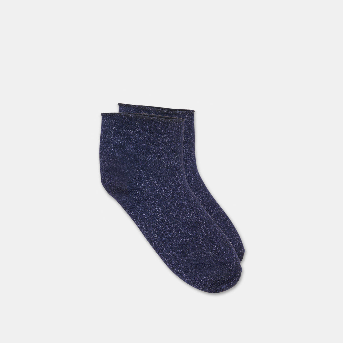 Shimmer Shortie Socks for Women - Navy Blue Ankle Socks with Sparkle Details | Perfect for Casual Wear, Sneakers & Everyday Comfort