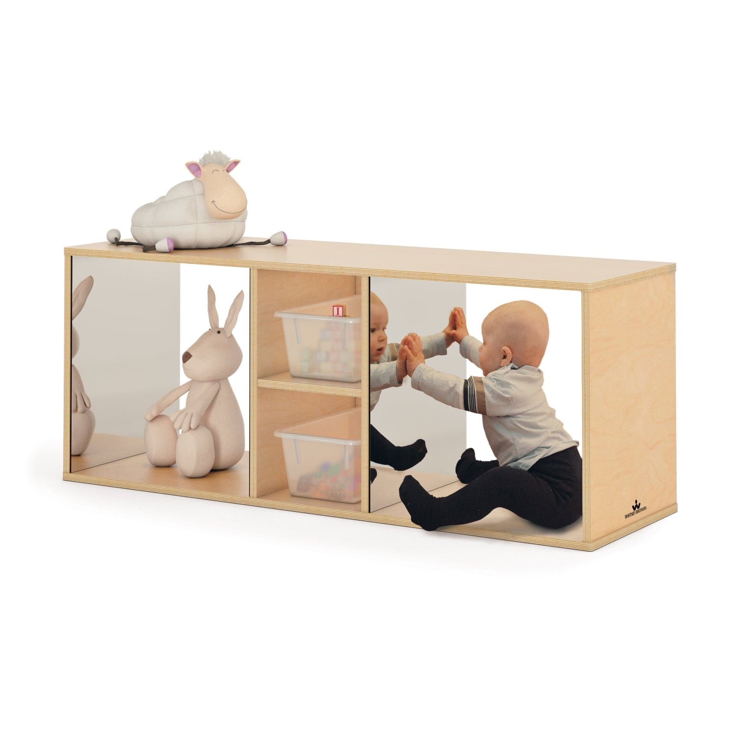 Toddler Discovery Crawl Through Cabinet - Montessori Learning Toy for Babies 1-3 Years - Safe Wooden Activity Center for Early Childhood Development - Perfect for Playrooms & Daycare Centers